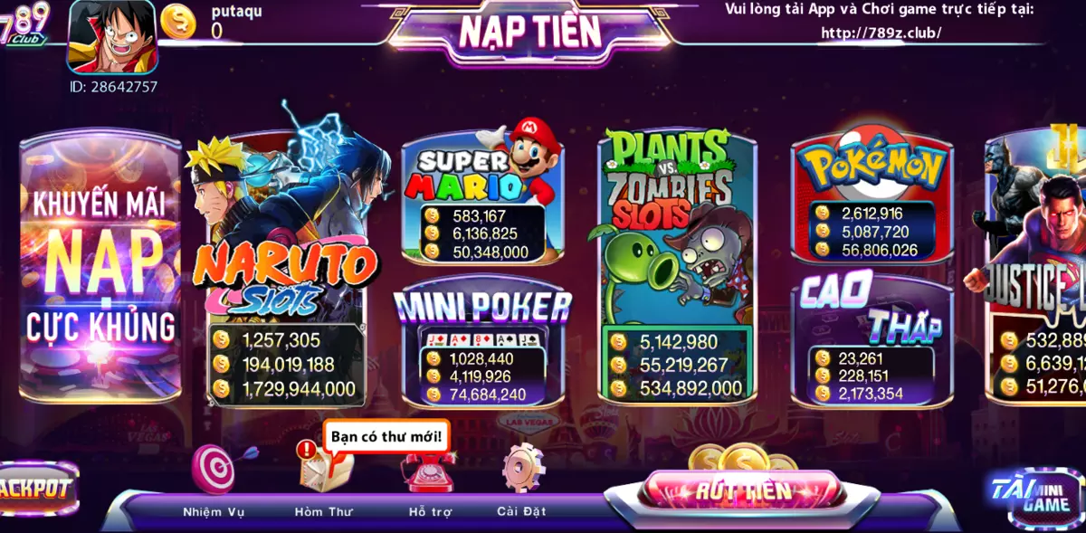 Mini game 789 CLub hấp dẫn người chơi