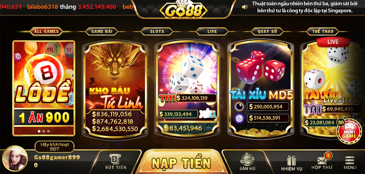 Bát Tiên Ban Phước tại game đổi thưởng go 88