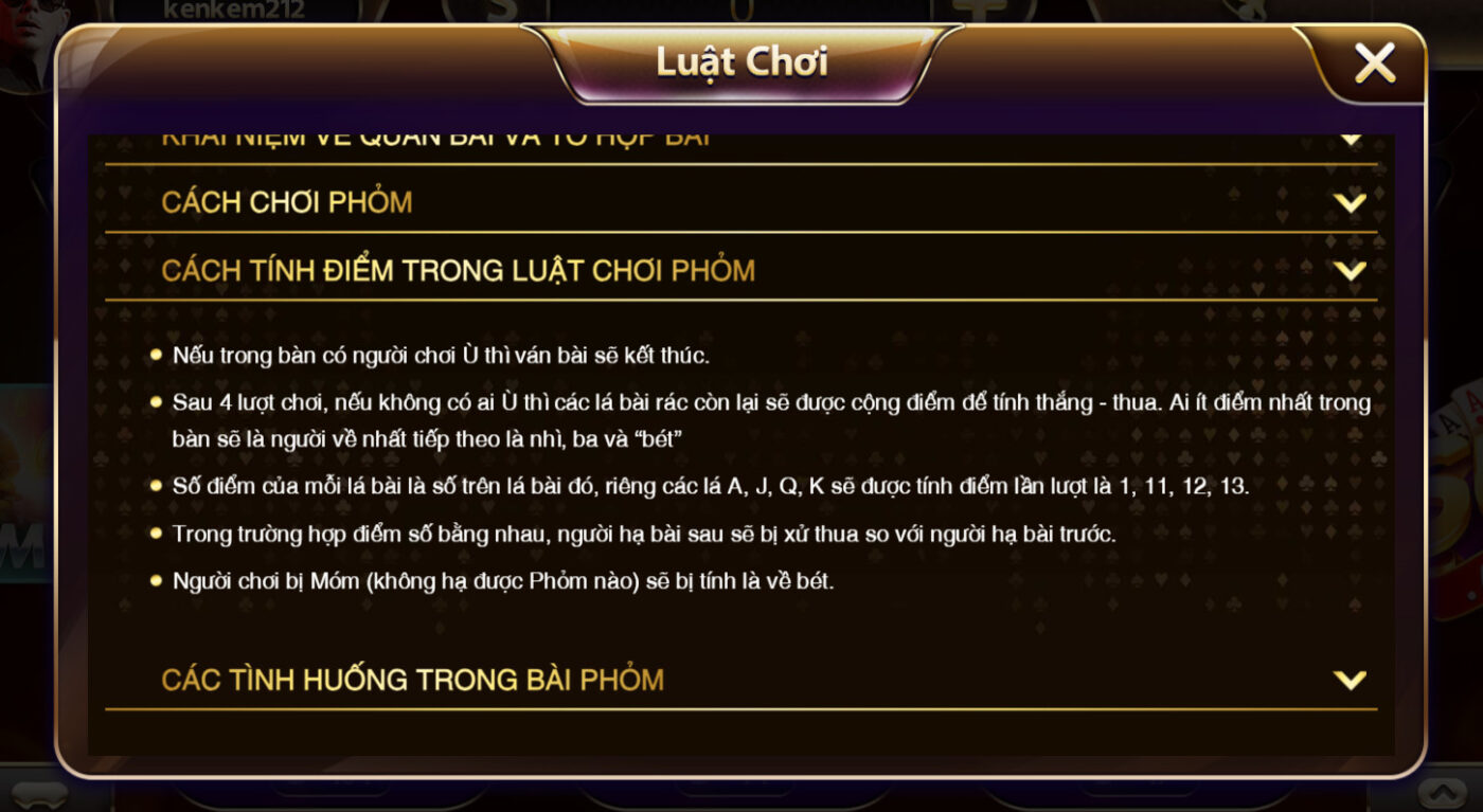 Cách tính điểm khi chơi bài phỏm game bài đổi thưởng