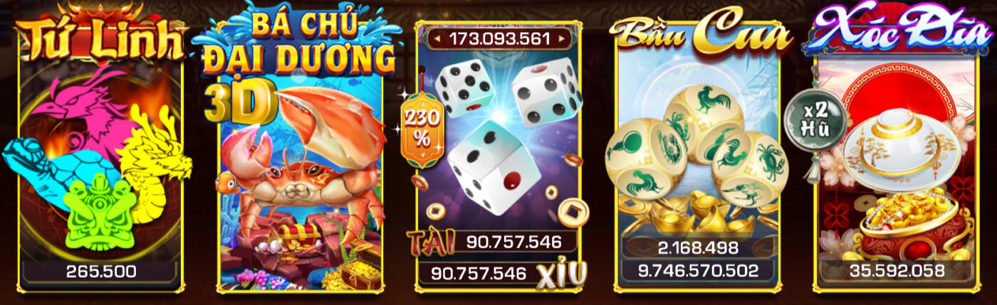 Game bài hấp dẫn, slot game đa dạng tại game đổi thưởng